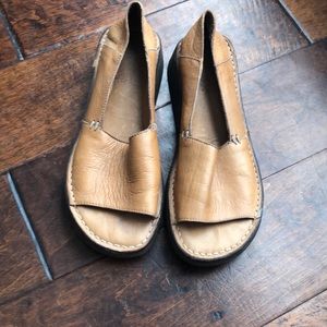 Soft leather slip ons